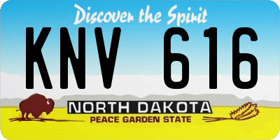 ND license plate KNV616
