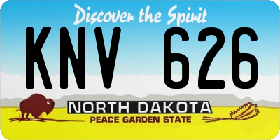 ND license plate KNV626