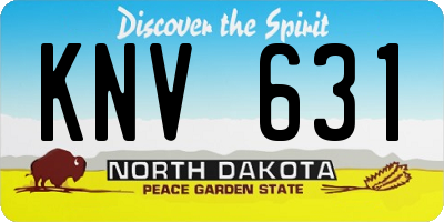 ND license plate KNV631
