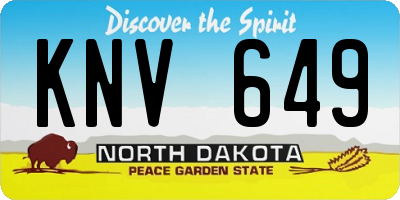 ND license plate KNV649