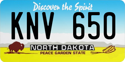 ND license plate KNV650