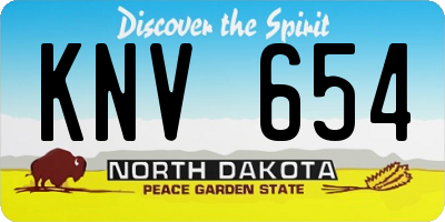 ND license plate KNV654