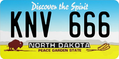 ND license plate KNV666