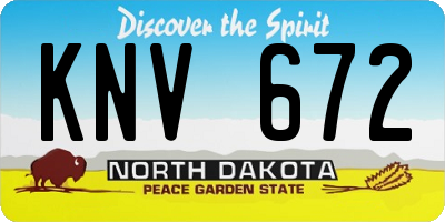 ND license plate KNV672