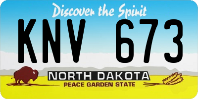 ND license plate KNV673