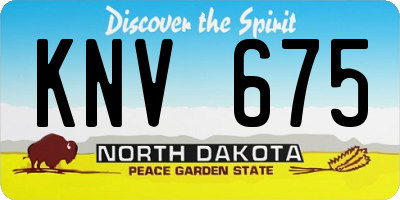 ND license plate KNV675