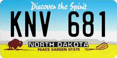 ND license plate KNV681
