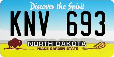 ND license plate KNV693