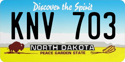 ND license plate KNV703