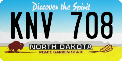 ND license plate KNV708