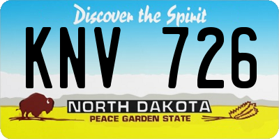 ND license plate KNV726