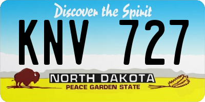 ND license plate KNV727