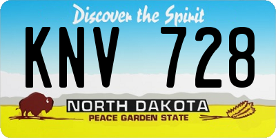 ND license plate KNV728