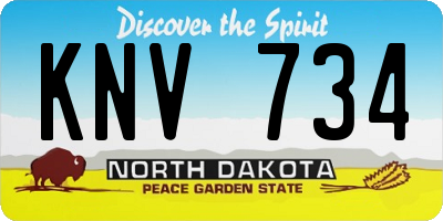 ND license plate KNV734