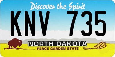 ND license plate KNV735