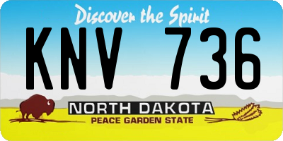 ND license plate KNV736