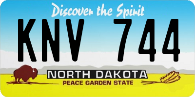 ND license plate KNV744