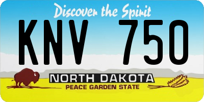 ND license plate KNV750