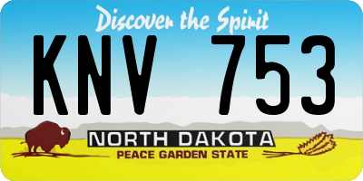 ND license plate KNV753