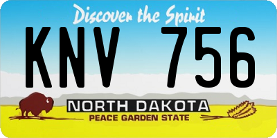 ND license plate KNV756