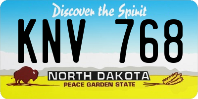 ND license plate KNV768