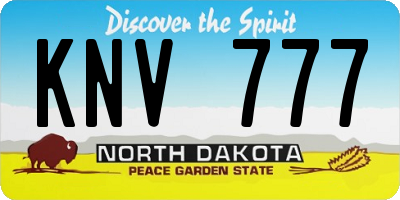 ND license plate KNV777