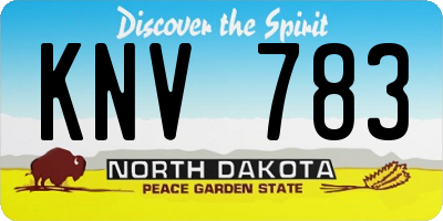 ND license plate KNV783