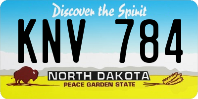 ND license plate KNV784