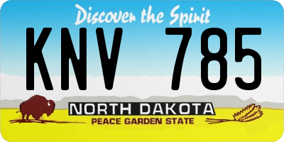 ND license plate KNV785