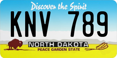 ND license plate KNV789