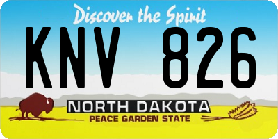 ND license plate KNV826
