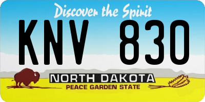 ND license plate KNV830