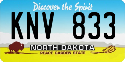 ND license plate KNV833