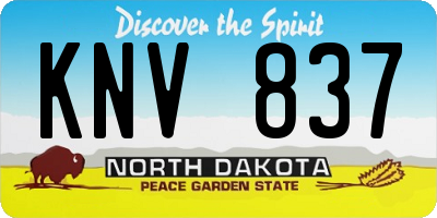 ND license plate KNV837