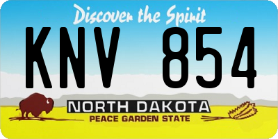 ND license plate KNV854