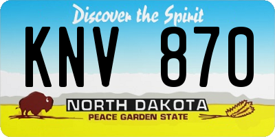 ND license plate KNV870