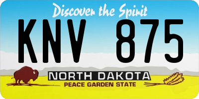 ND license plate KNV875