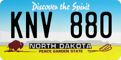 ND license plate KNV880