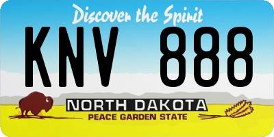 ND license plate KNV888