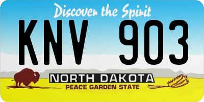 ND license plate KNV903