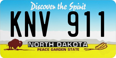 ND license plate KNV911