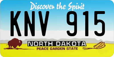 ND license plate KNV915
