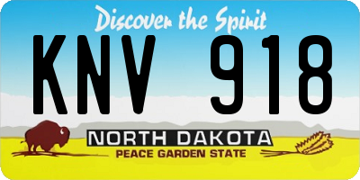 ND license plate KNV918