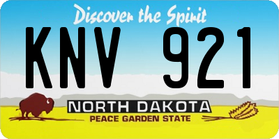ND license plate KNV921