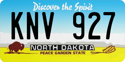 ND license plate KNV927