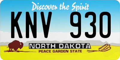ND license plate KNV930