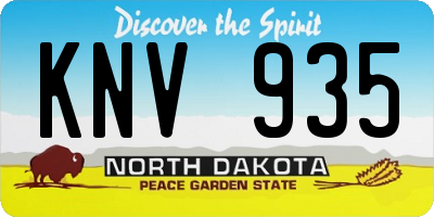 ND license plate KNV935