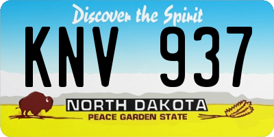 ND license plate KNV937
