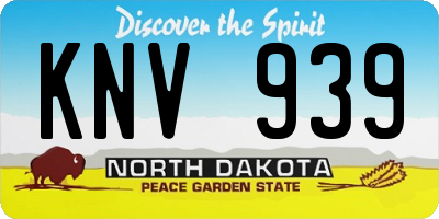 ND license plate KNV939