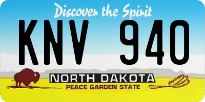 ND license plate KNV940
